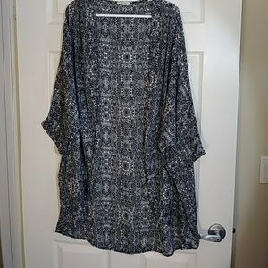 Black and white thin long cardigan